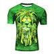 3D Graphic Printed Short Sleeve Shirts Smoke Lion