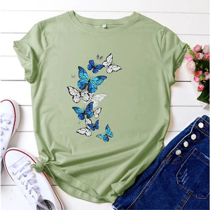 Women's T shirt Butterflies Flying