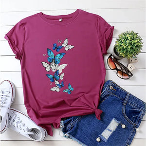 Women's T shirt Butterflies Flying