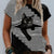 Women's T shirt Diagonal Striped Cat