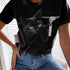 Women's T shirt Zip Cat