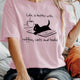 Women's T shirt Book Cat