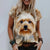 Women's T shirt Brown 3D Dog
