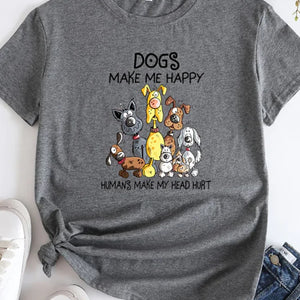 Women's T shirt Dog Short Sleeve