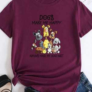 Women's T shirt Dog Short Sleeve