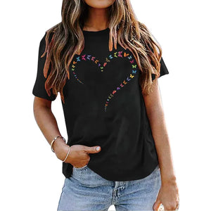 Women's T shirt Butterfly Heart